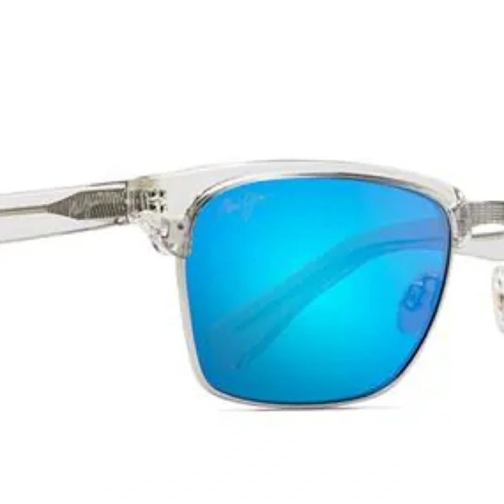 Maui Jim KAWIKA Silver Frame Sunglasses with Blue Polarized  Lenses.